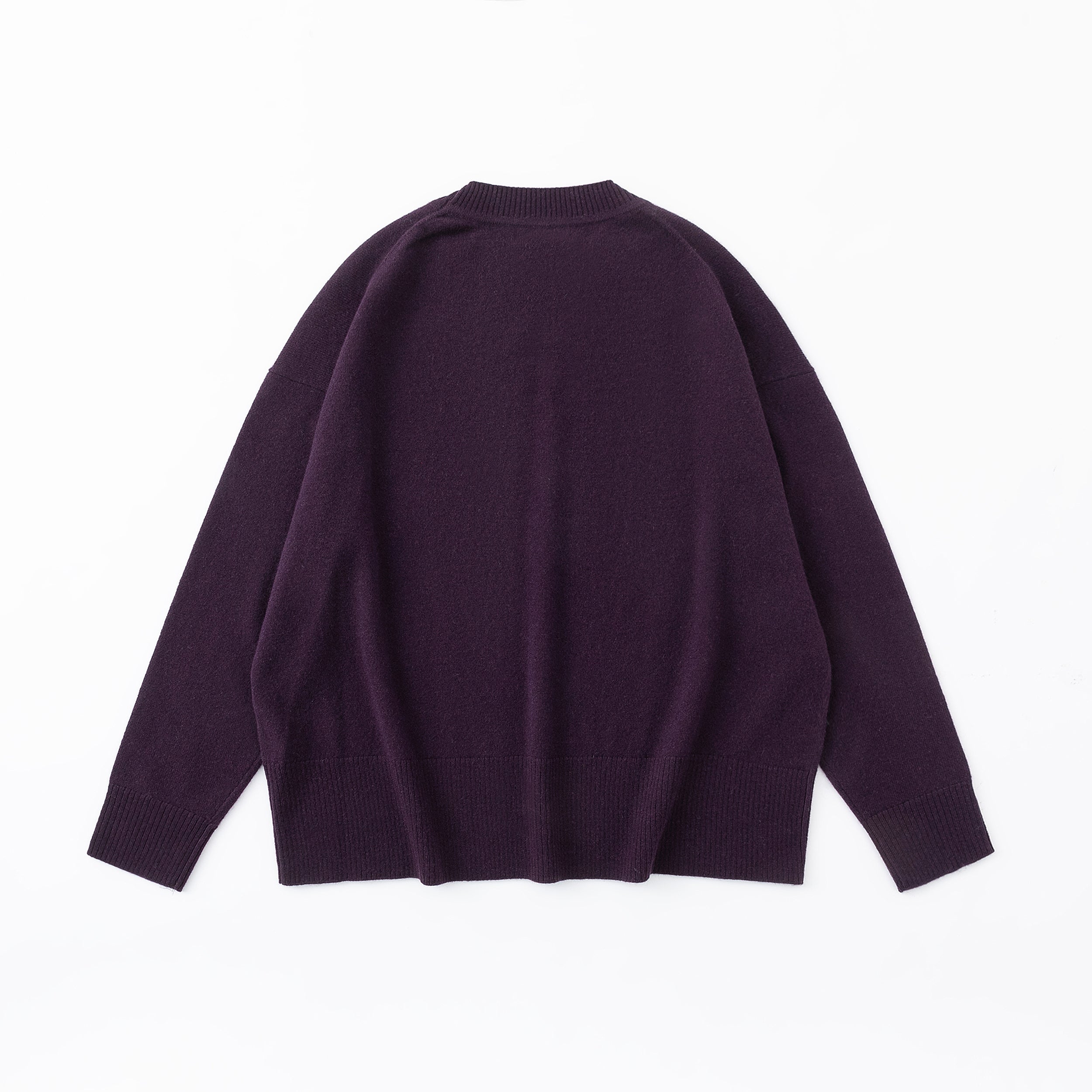 N.20 CASHMERE BLEND OVERSIZE CREW DEEP BERRY