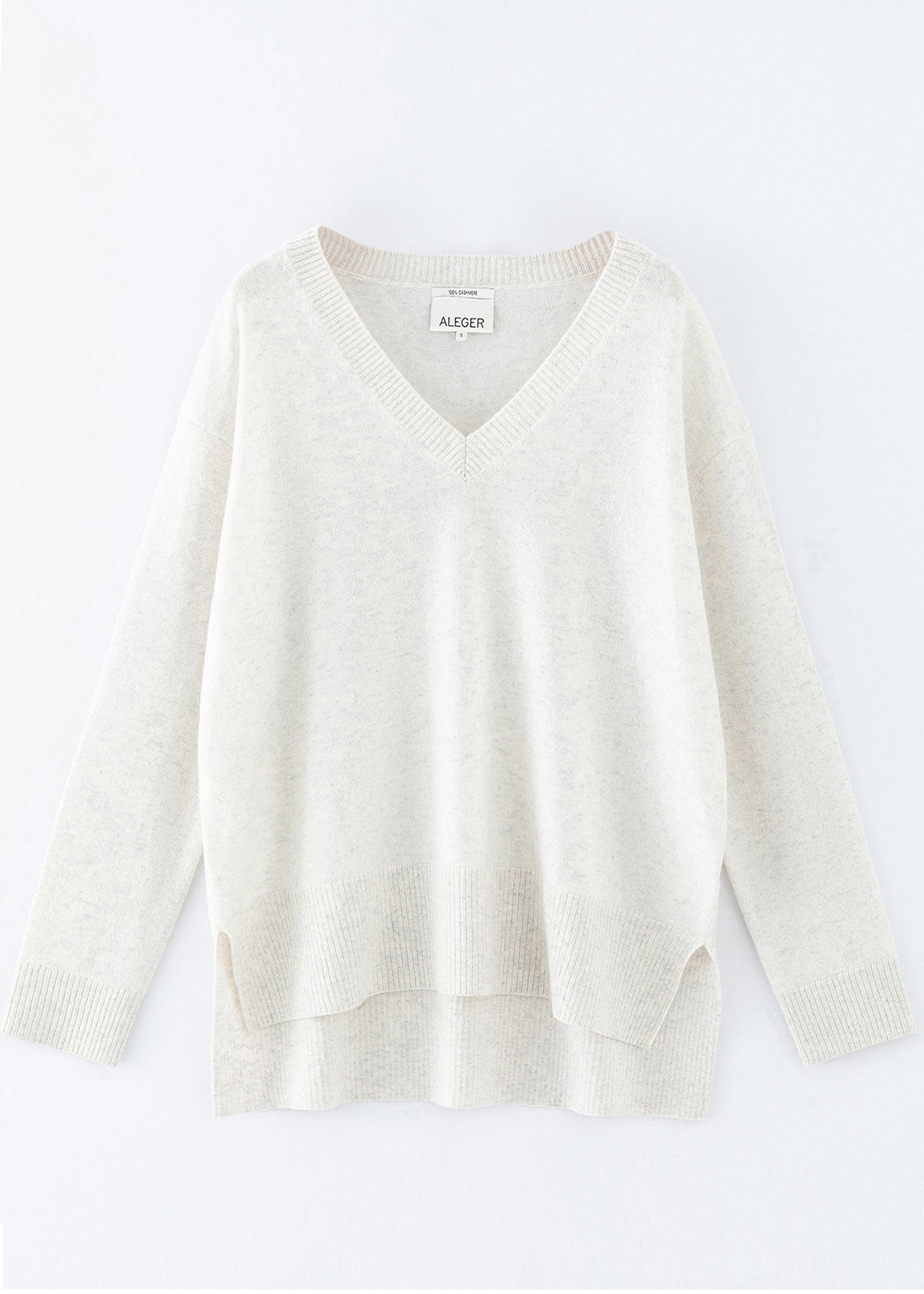 N.21 PURE CASHMERE OVERSIZED HIGH LOW V NECK TERRY2