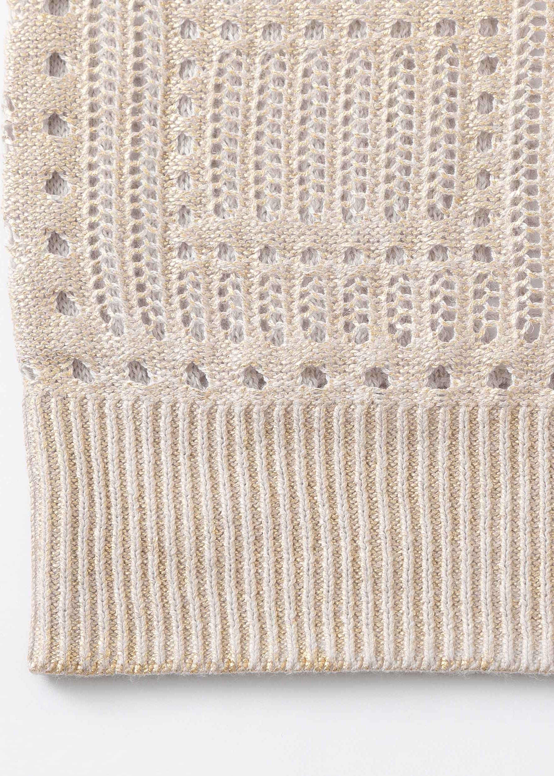 N.263 TOP EN MAILLE OUVERTE À COL EN V EN FEUILLE D'OR - FEUILLE D'OR