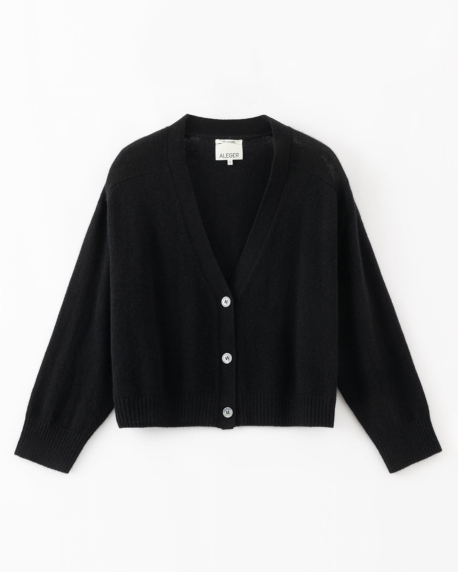 N.275 PURE CASHMERE FEATHER WEIGHT CARDIGAN BLACK