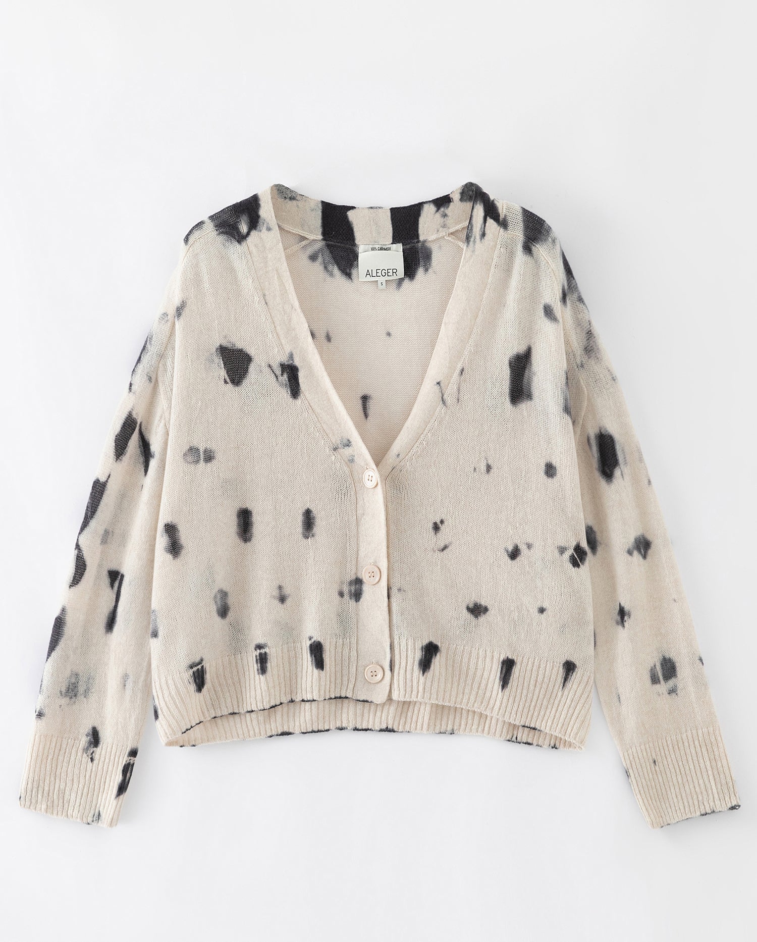 N.275 PURE CASHMERE FEATHER WEIGHT CARDIGAN PEARL GUERNICA