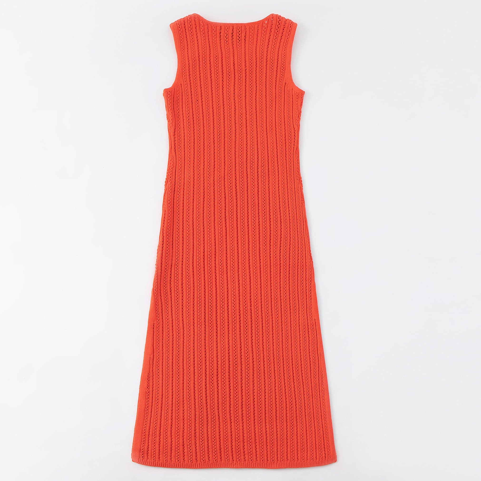 N.298 LACE FRONT RIBBED CAMI DRESS-FIRE