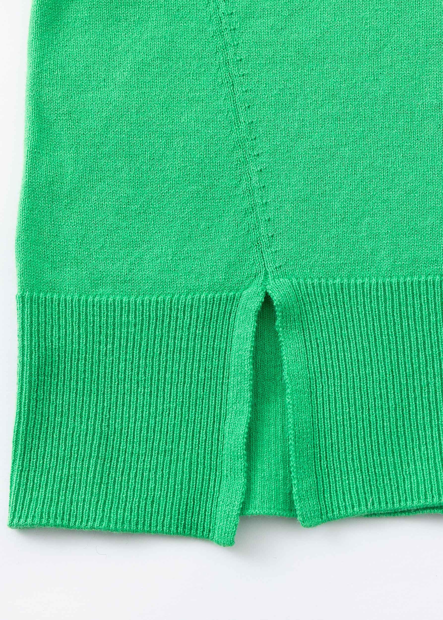 N.29 PULL COL V OVERSIZE EN COTON BIO + CACHEMIRE - VERT KELLY