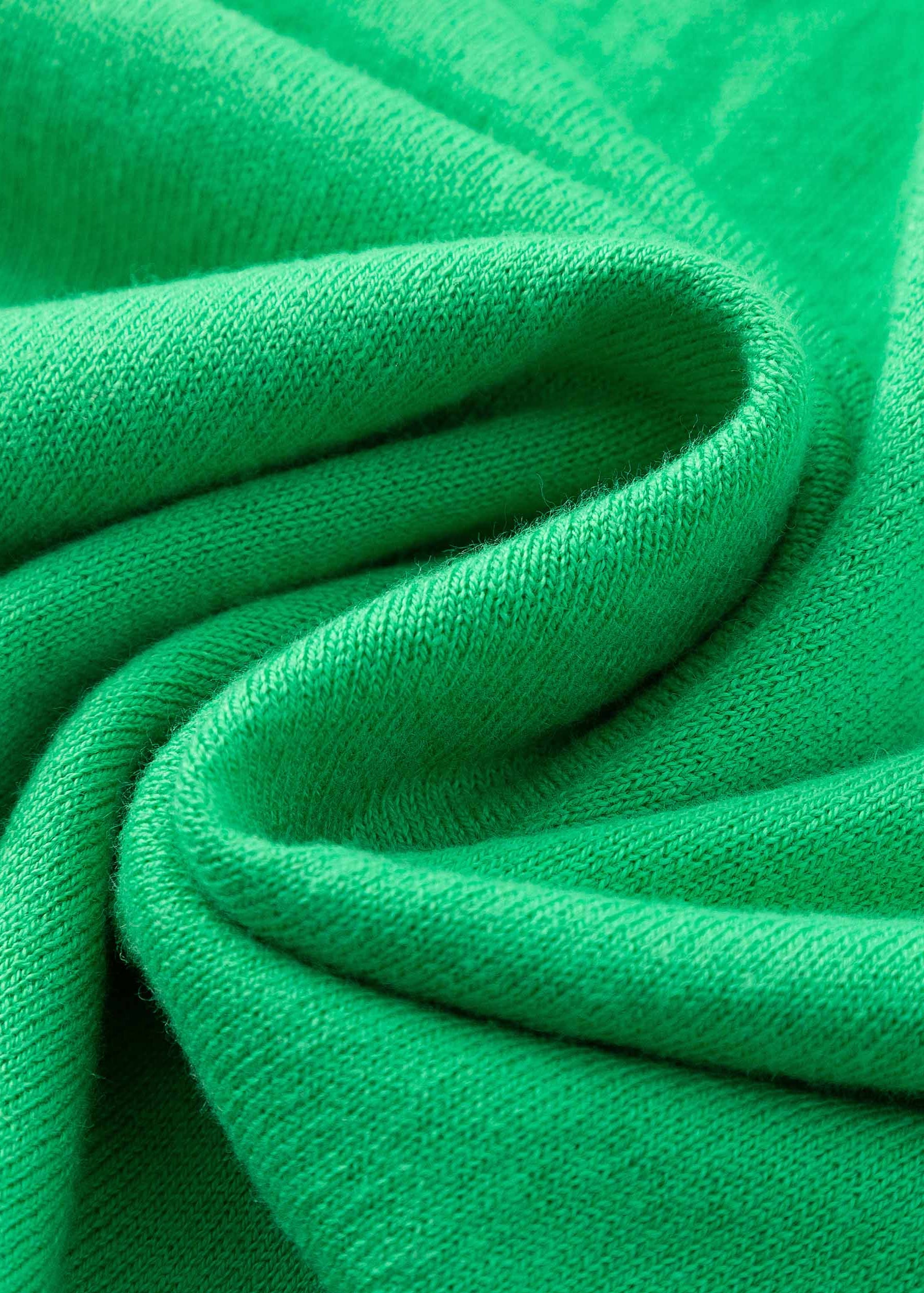 N.29 PULL COL V OVERSIZE EN COTON BIO + CACHEMIRE - VERT KELLY
