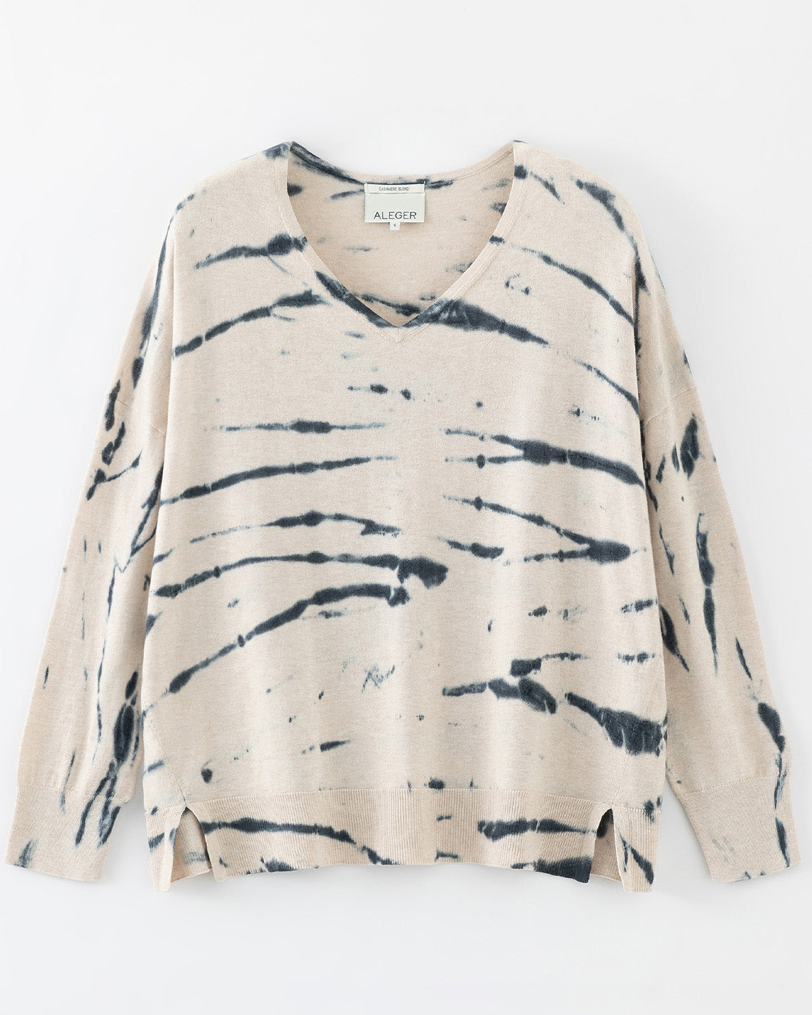 N.29 PIMA COTTON + CASHMERE TIE-DYE OVERSIZED V NECK-ANIMALE