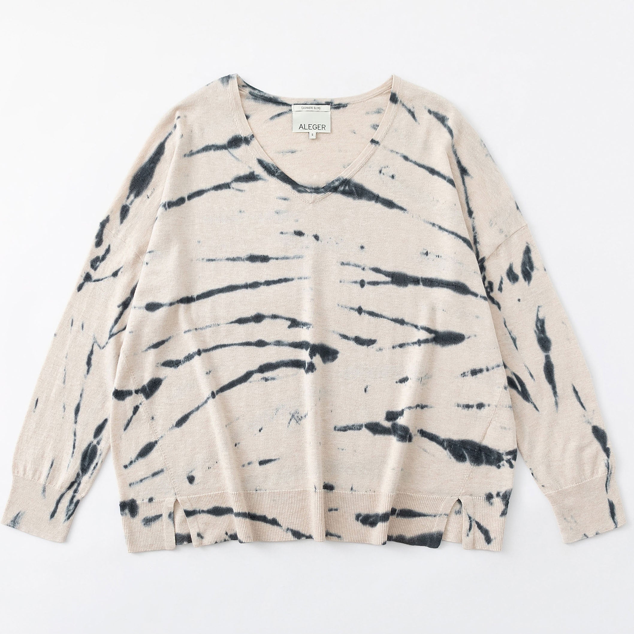 N.29 PIMA COTTON + CASHMERE TIE-DYE OVERSIZED V NECK-ANIMALE