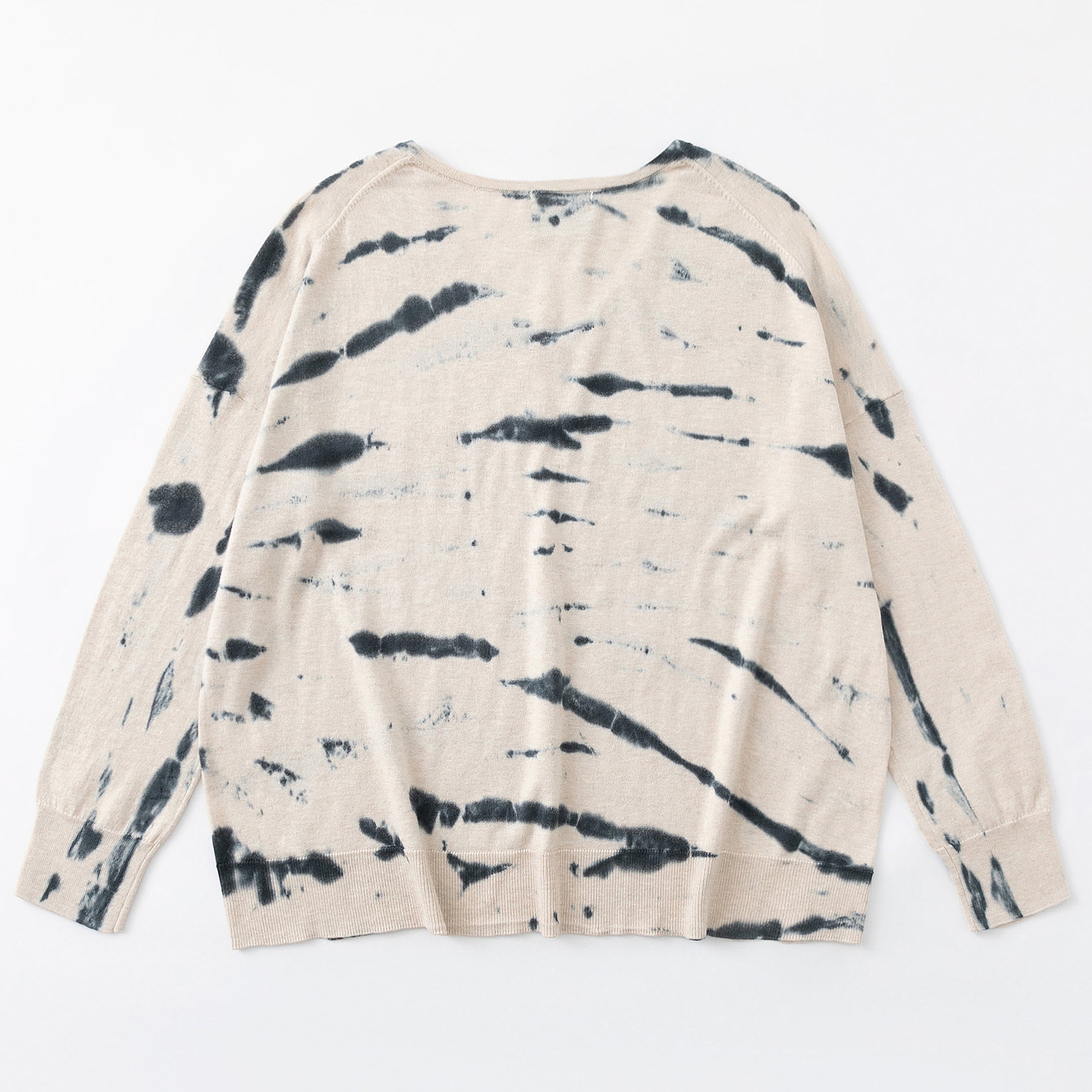 N.29 PIMA COTTON + CASHMERE TIE-DYE OVERSIZED V NECK-ANIMALE