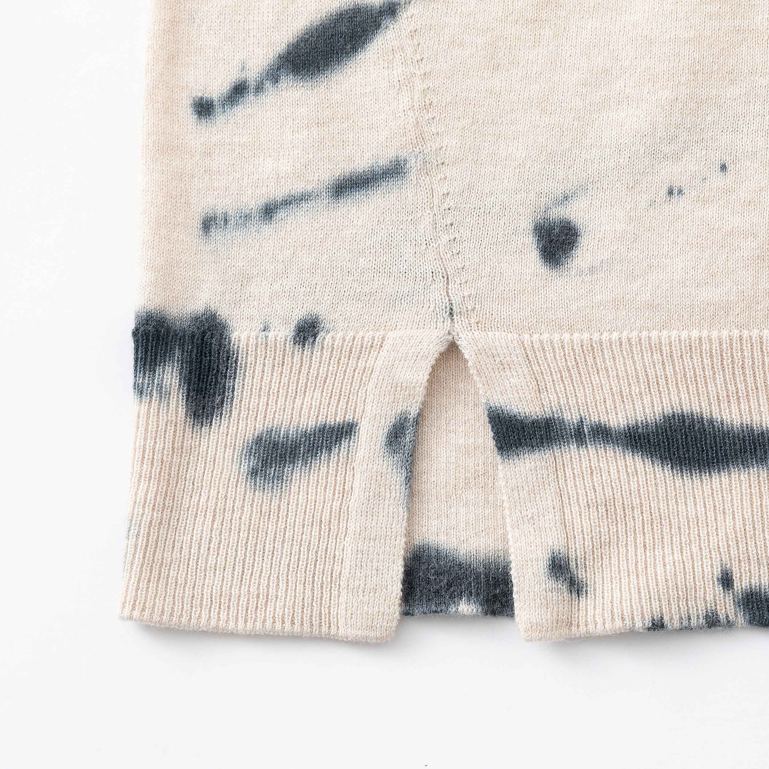 N.29 PIMA COTTON + CASHMERE TIE-DYE OVERSIZED V NECK-ANIMALE