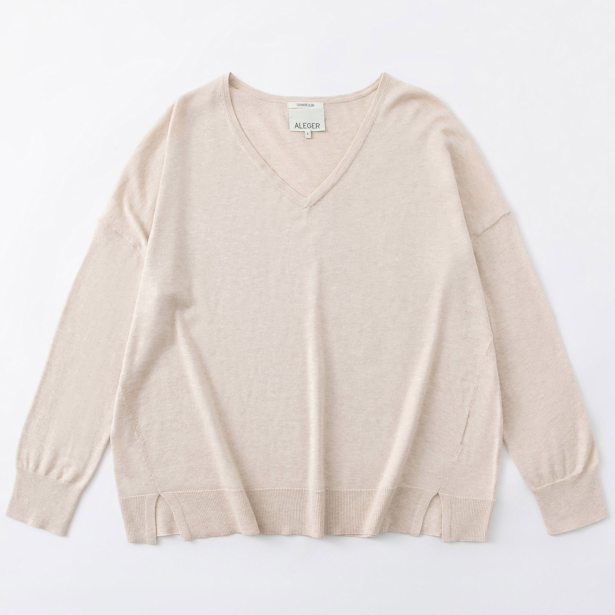 N.29 PIMA COTON + CACHEMIRE COL V OVERSIZE - PROSECCO