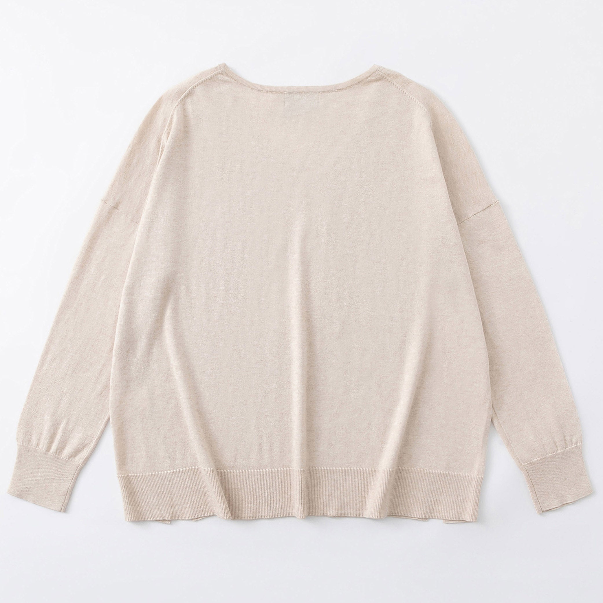 N.29 PIMA COTON + CACHEMIRE COL V OVERSIZE - PROSECCO