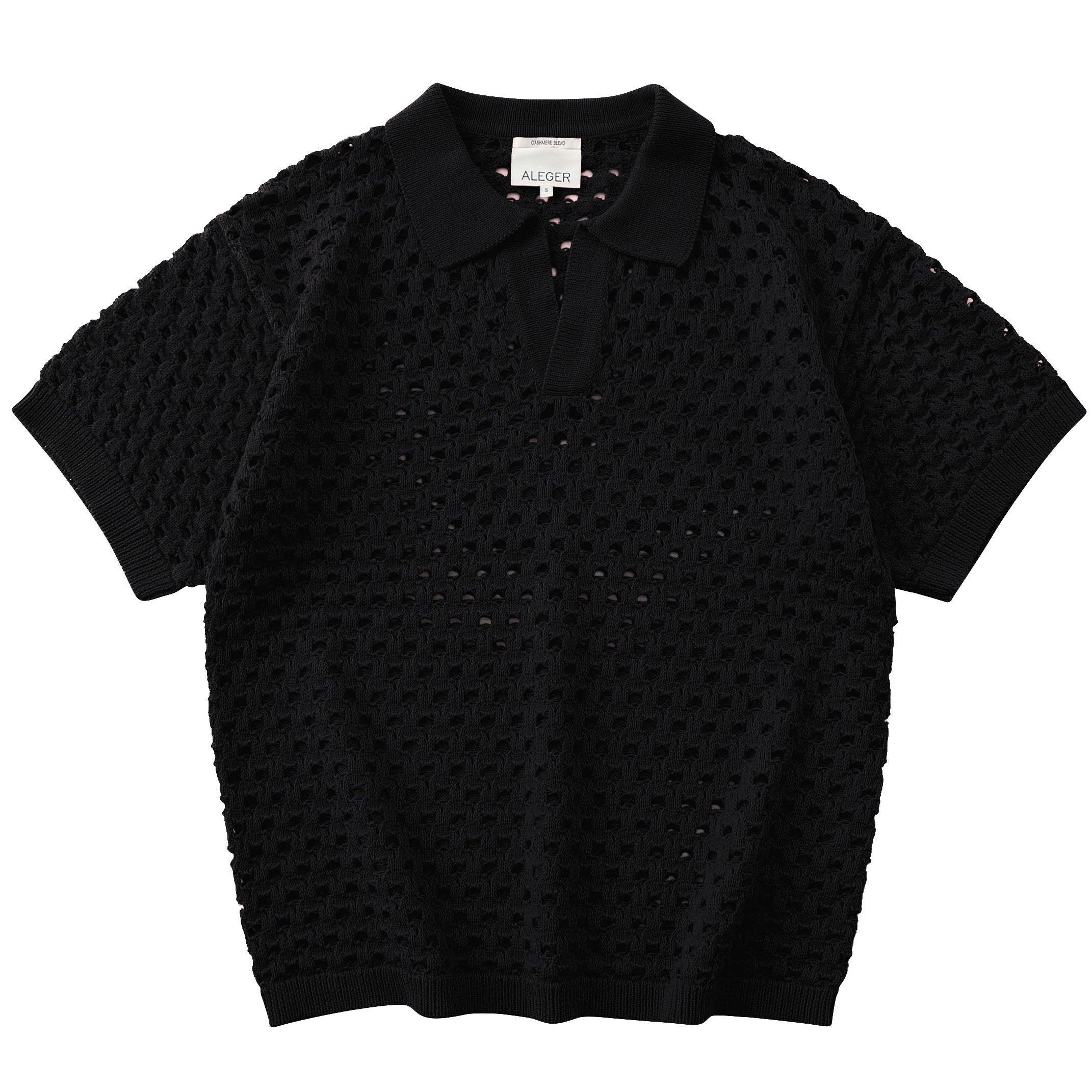 N.303 POLO SS OVERSIZE EN COTON BIOLOGIQUE + CACHEMIRE - NOIR