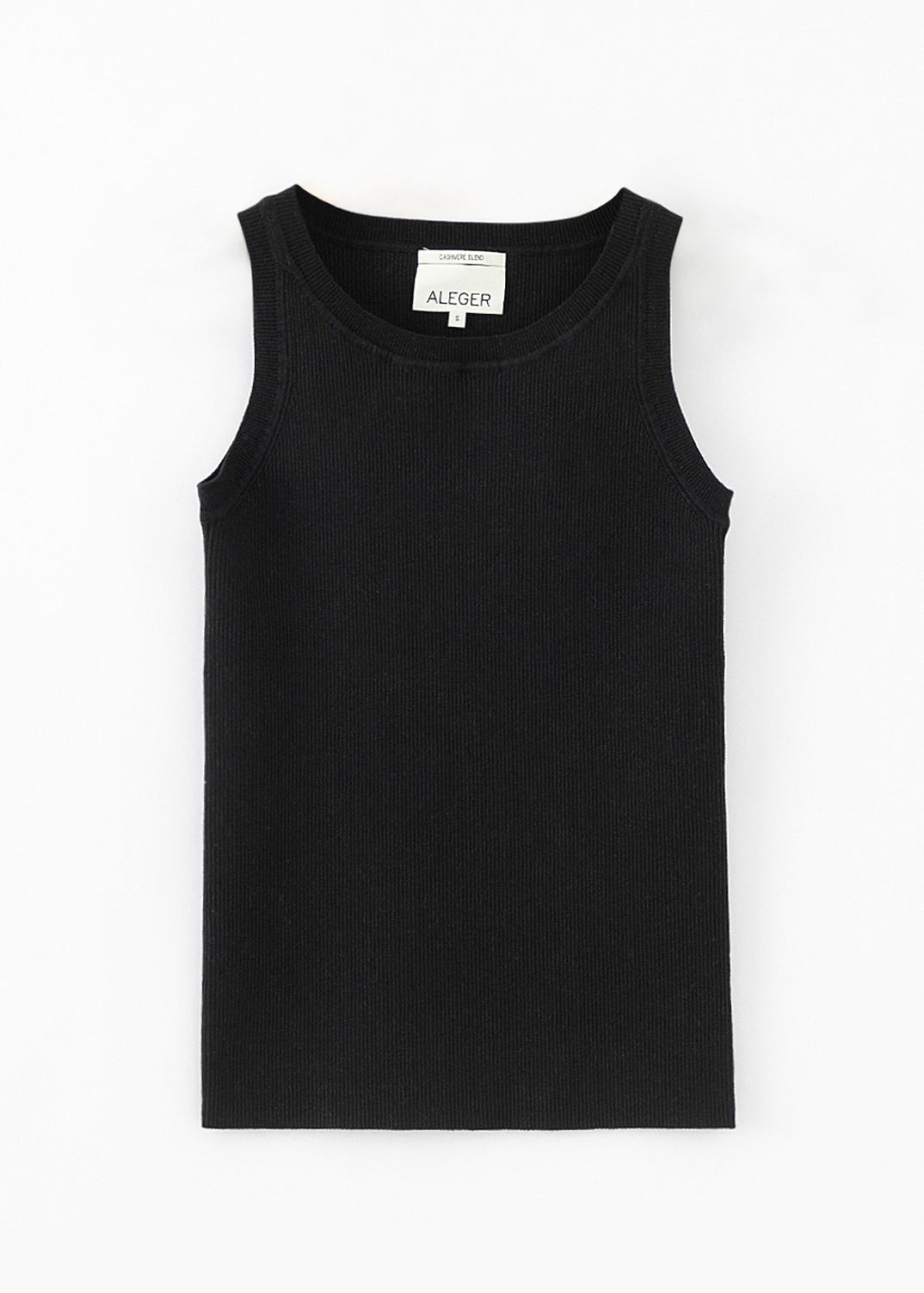 N.310 CASHMERE BLEND RIBBED VEST BLACK