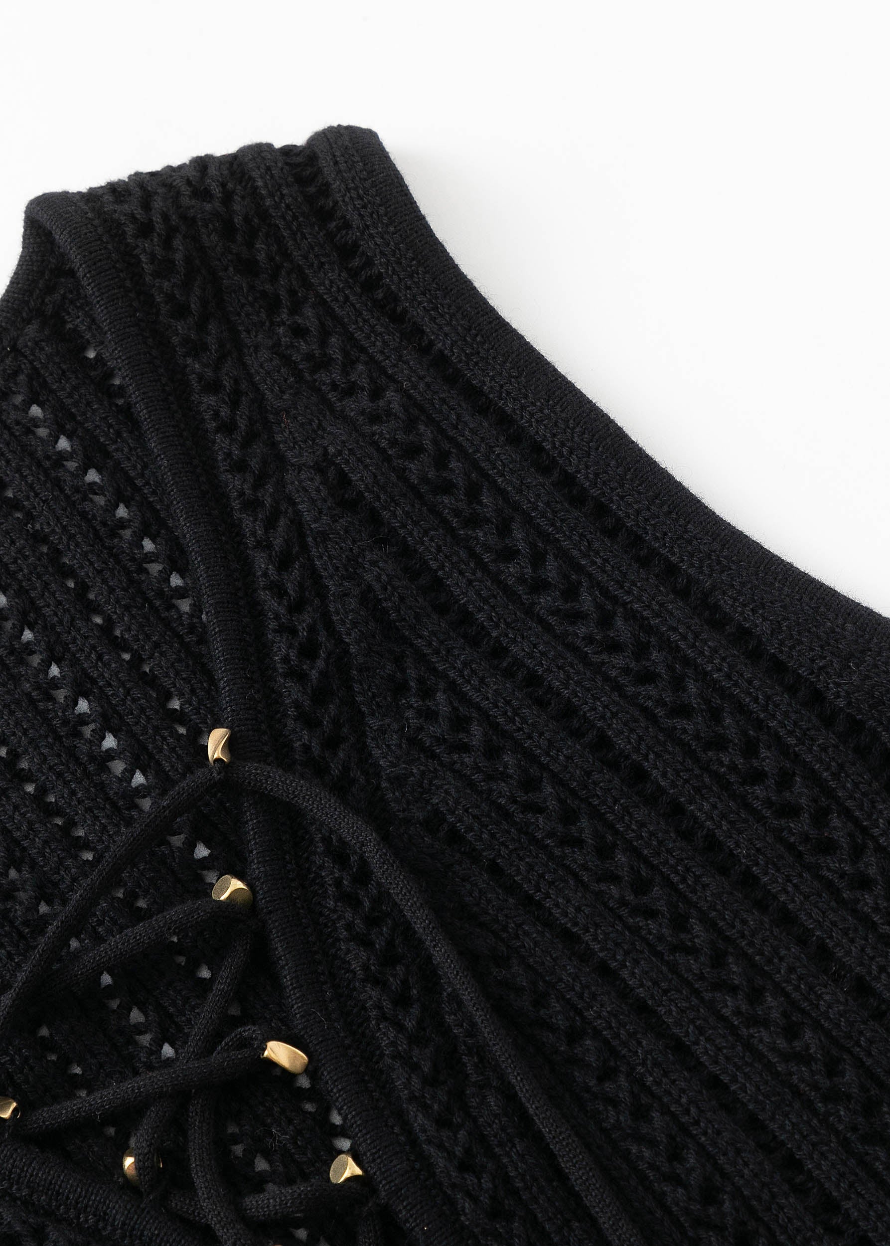 N.322 LACE FRONT TOP: BLACK