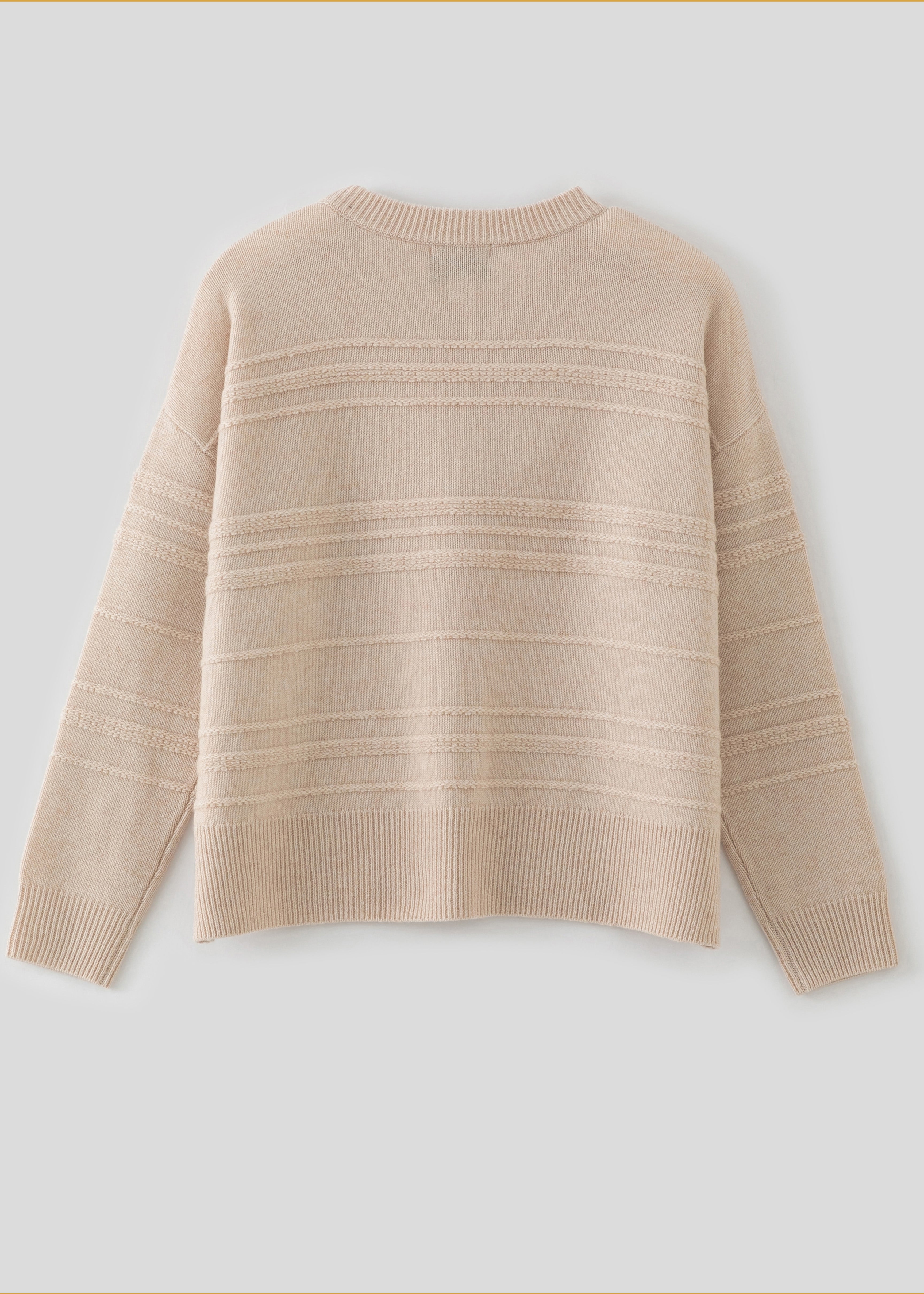 N.330 CASHMERE BLEND LOOPY OVERSIZED CREW NECK SHELL BEIGE