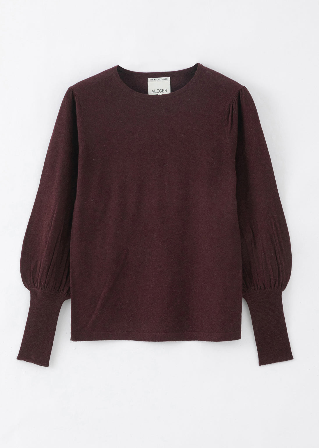 N.33 CASHMERE BLEND BELL SLEEVE TOP ROUGE NOIR