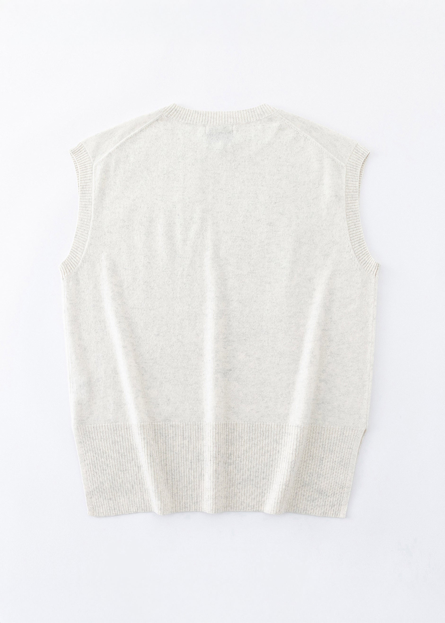 N.345 PURE CASHMERE HIGH LOW VEST TERRY2