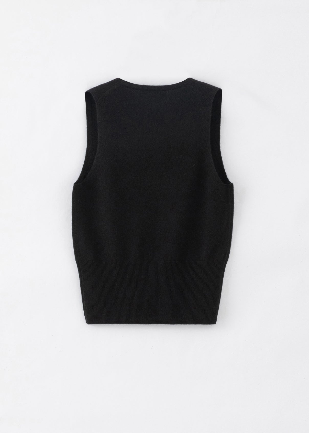 N.35 PURE CASHMERE LOW V TANK BLACK