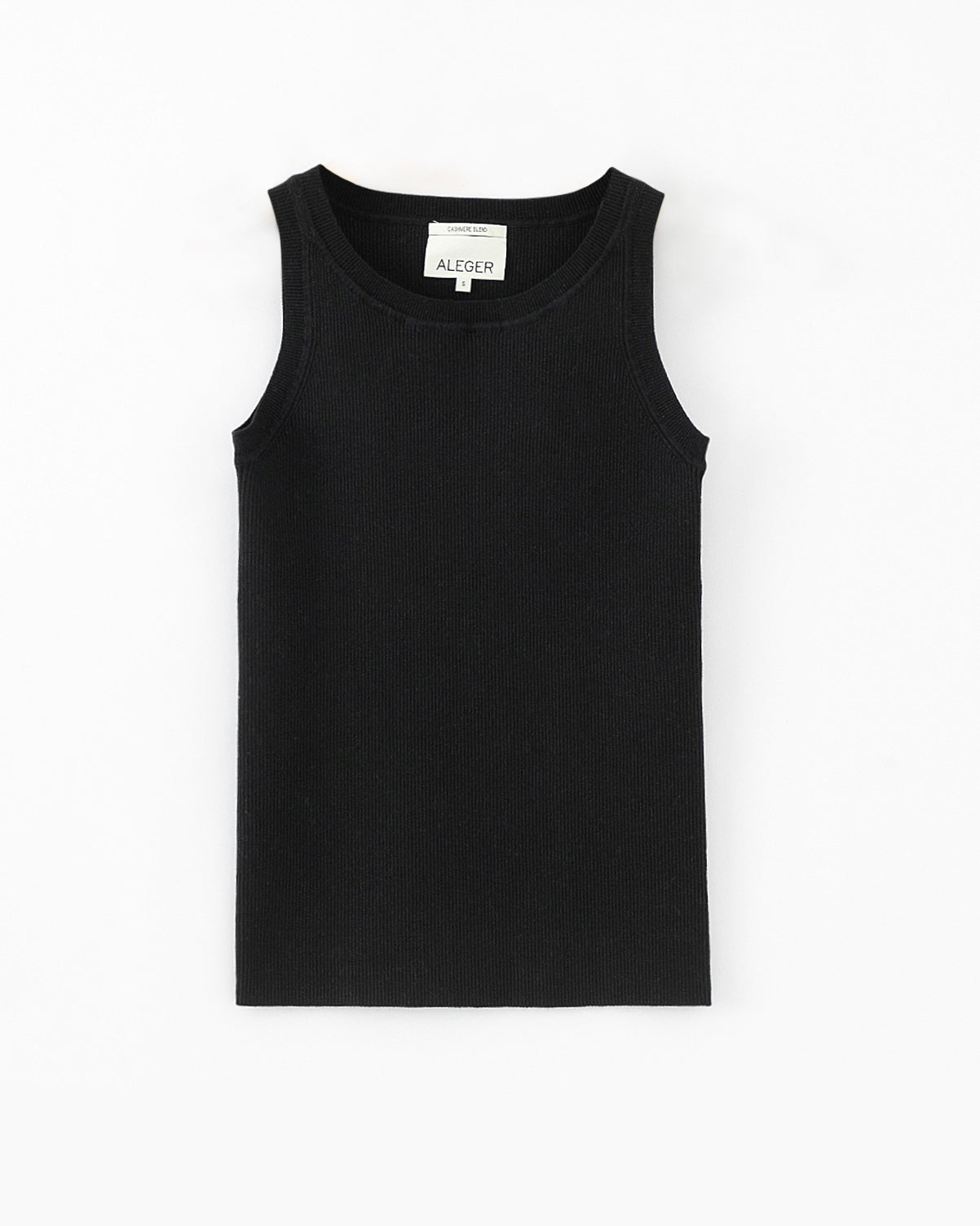 N.85 PIMA COTTON + CASHMERE SKINNY RIB TANK-BLACK