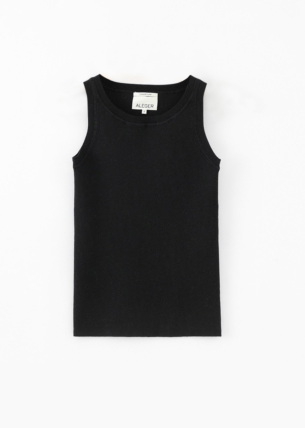 N.85 PIMA COTTON + CASHMERE SKINNY RIB TANK-BLACK
