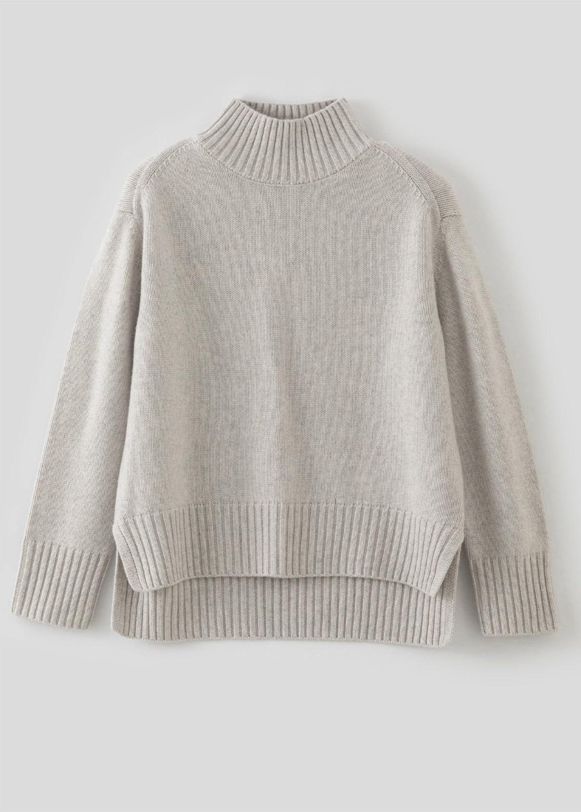 N.93 CASHMERE BLEND MINI DETAIL FUNNEL NECK FROST